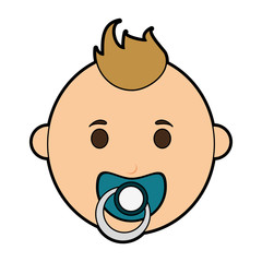 male baby with pacifier  icon image vector illustration design 