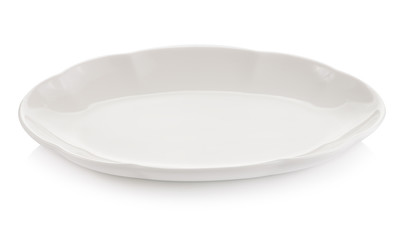 white plate on white background