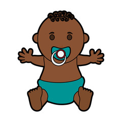 male baby with pacifier  icon image vector illustration design 