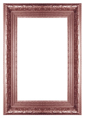 Red vintage picture and photo frame isolated on white background