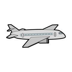 Fototapeta na wymiar commercial airplane sideview icon image vector illustration design 