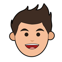 head of smiling man icon image vector illustration design 