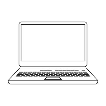 laptop computer icon image vector illustration design  black line