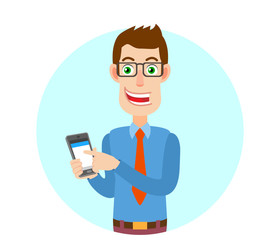 Businessman using mobile phone