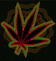 Naklejka na ściany i meble Cannabis leafs vector pattern