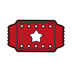 movie ticket icon image with stars vector illustration design 