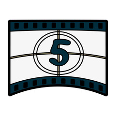 video tape segment with number countdown  icon image vector illustration design 