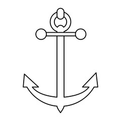 sailing anchor icon image vector illustration design  black line