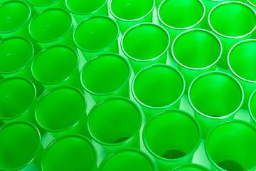 plastic glasses isolated on white background