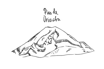 Hand drawn mountain peak