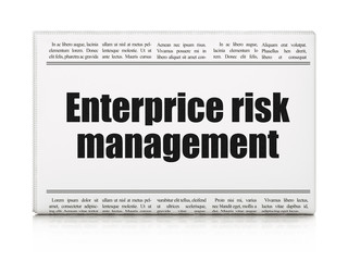 Business concept: newspaper headline Enterprice Risk Management