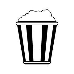 popcorn bucket icon image vector illustration design  black line