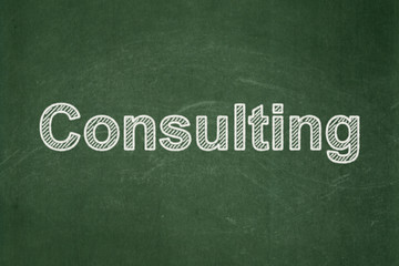Obraz premium Business concept: Consulting on chalkboard background