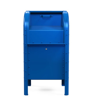 Blue Mail Box Isolated