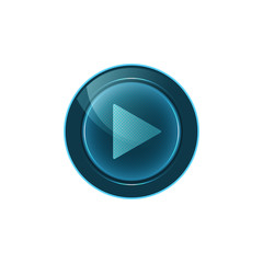 Web button play on white background. Vector design.