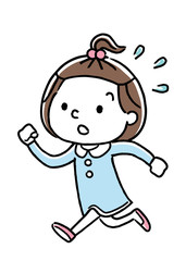 あわてて走る女の子