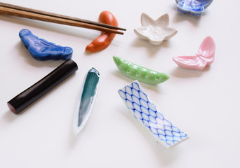 日本の箸と箸置き