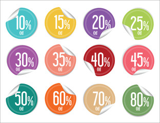 Paper sale stickers collection