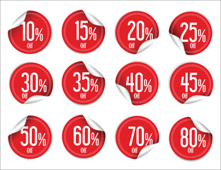 Paper sale stickers collection