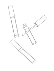Fototapeta premium Liquid lipstick matte ,sketch vector.