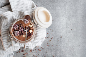 Chocolate Protein Smoothie Bowl (Jar)