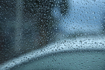 water drops on glass.