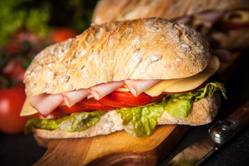 Delicious ciabatta sandwich