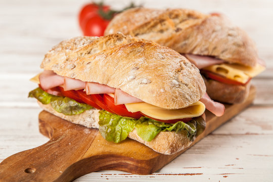 Delicious ciabatta sandwich