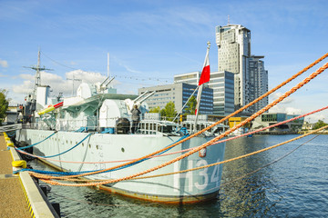 Obraz na płótnie Canvas Ships in the Gdynia marina,Poland