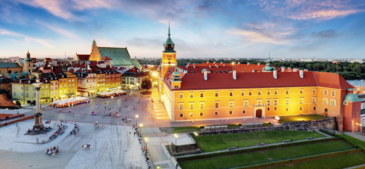 Naklejka premium Panorama warszawskiego starego miasta, Polska