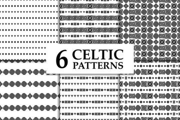 Celtic knot seamless pattern set
