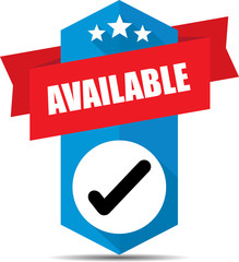 Available blue label and sign.