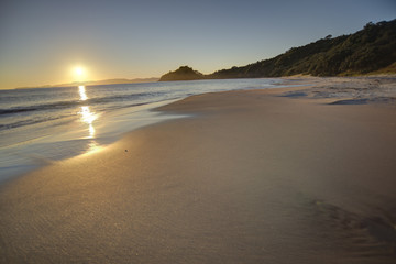 Sunrise on  ‘New Chum Beach’, voted as one of the world's top 10 beaches. Coromandel, New Zealand.