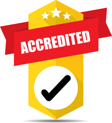Accredited yellow label and sign.
