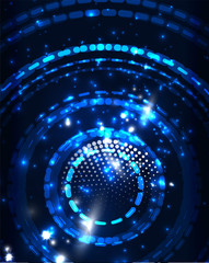 Neon circles abstract background