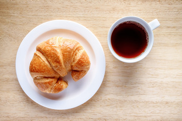 Coffee and croissant