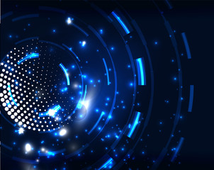 Neon circles abstract background