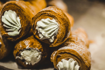 
Croissants with cream