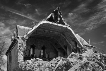 destructed building