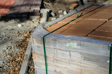 Stack of the pavement slabs