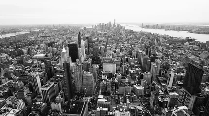 Rolgordijnen New York city downtown, Black and White © framedbythomas