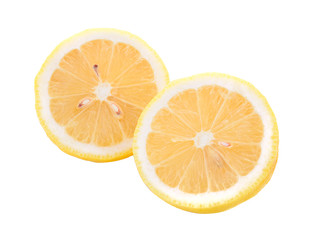 Fototapeta na wymiar Lemon sliced with clipping path on white background.