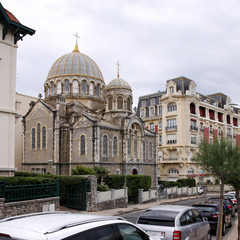 Fototapeta na wymiar russian othodox church in biarritz