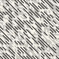 Vector Seamless Irregular Lines Grid Pattern. Trendy Monochrome Texture. Abstract Geometric Background Design