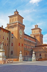 Obraz premium Expressive castle in Ferrara, Italy
