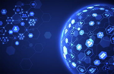 Social media vector background. Network concept.