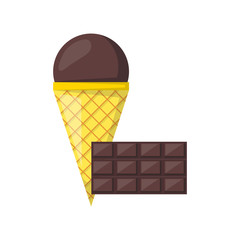 Vector cartoon chocolate ice cream balls