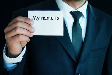 My name is words on card.