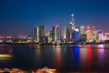 Fototapeta na wymiar Aerial photography at Shanghai Skyline of night scene