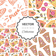Fototapeta premium Seamless pattern with pizza
